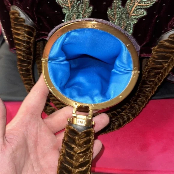 Fendi squirrel embellished velvet spy bag rare limited edition handbag hobo - Picture 12 of 16